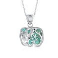 thumbnail image 2 of Bling Jewelry Womens  Bali Elephant Pendant Necklace with Lapis Jade and Turquoise Inlay in Silver, 2 of 4