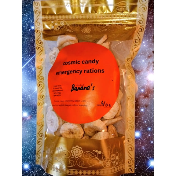 Cosmic Candy Emergency Ration freeze dried banana's 4 oz bag Veteran Owned