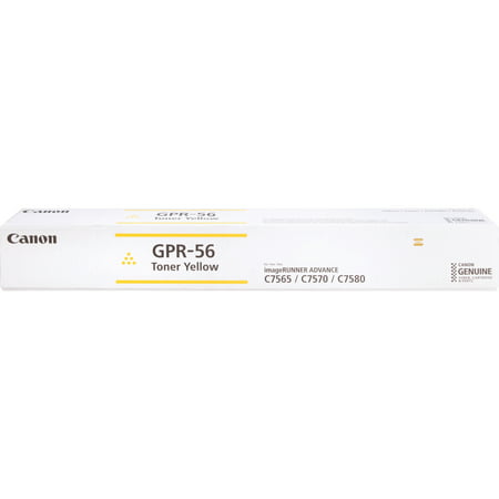 Canon  CNM1001C003  GPR-56 Toner Bottle Cartridge  1 Each GPR-56 toner bottle is designed for use with Canon imageRunner Advance C7580  C7580i  C7570  C7570i  C7565 and C7565i. Consistent performance meets high-quality output. Easy-to-install cartridge saves time and boosts productivity. Bottle cartridge yields approximately 66 500 pages. Canon GPR-56 Toner Bottle Cartridge  1 Each (Quantity)