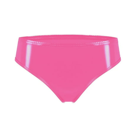 Women Shiny Metallic Panty Briefs High Cut Ballet Dance Underwear Shorts Lingerie Bodysuit with Push up Bra