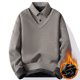 thumbnail image 1 of pstuiky hombres de manga larga, Suéter informal de manga larga con botones LED y dos camisas falsas para hombre salir tops xxl, 1 of 7