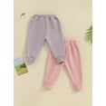 thumbnail image 4 of Biekopu 2pcs Girls Sweatpants, Drawstring Elastic Waist Solid Kids Pants Trousers with Pockets, 4 of 8