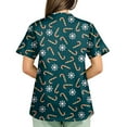 thumbnail image 5 of Garbnen Christmas Scrub Shirts for Women V Neck Short Sleeve Womens Business Casual Tops Xmas Printed Nurse Uniform with Pockets S-5XL, 5 of 5