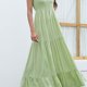 thumbnail image 3 of Vestido informal de verano para mujer, correa de espagueti ajustable, volantes sin espalda en capas, corte entallado suelto Adepaton  BST3000995-4, 3 of 5