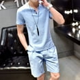 thumbnail image 4 of Men Short Sets 2 Piece Sets Short Sleeve T Shirt & Shorts Summer Outfit Beach Wear Vacation Set, 4 of 7