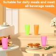 thumbnail image 4 of YUESHENGHAO 16oz Unbreakable Plastic Cups/Party Cups/Juice Cups, 12 Colorful Reusable Drinking Cups, Picnic Cups, Drop-Proof, Dishwasher Safe, Bpa-Free, Great For Kids/Adult Family Meals, 4 of 7