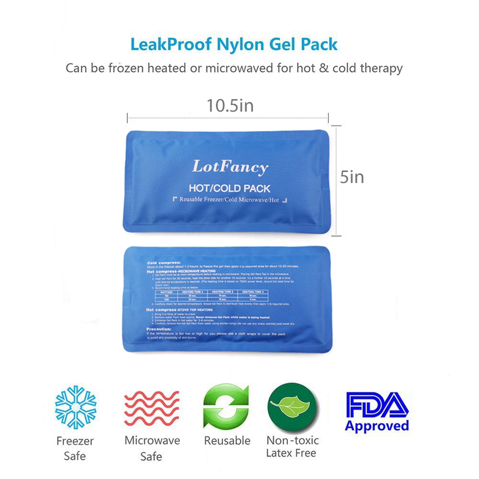 LotFancy 4 Ice Packs for Cooler and Lunch Box, Reusable Freezer Packs,  7x4.75x0.75 in 
