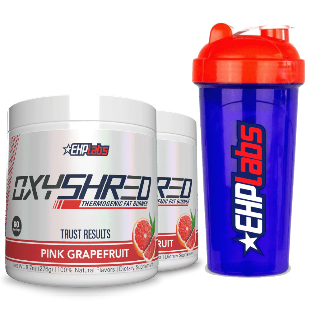 EHP Labs OxyShred Preworkout 60 Servings Pink Grapefruit (Pack of 2) w/ Bottle