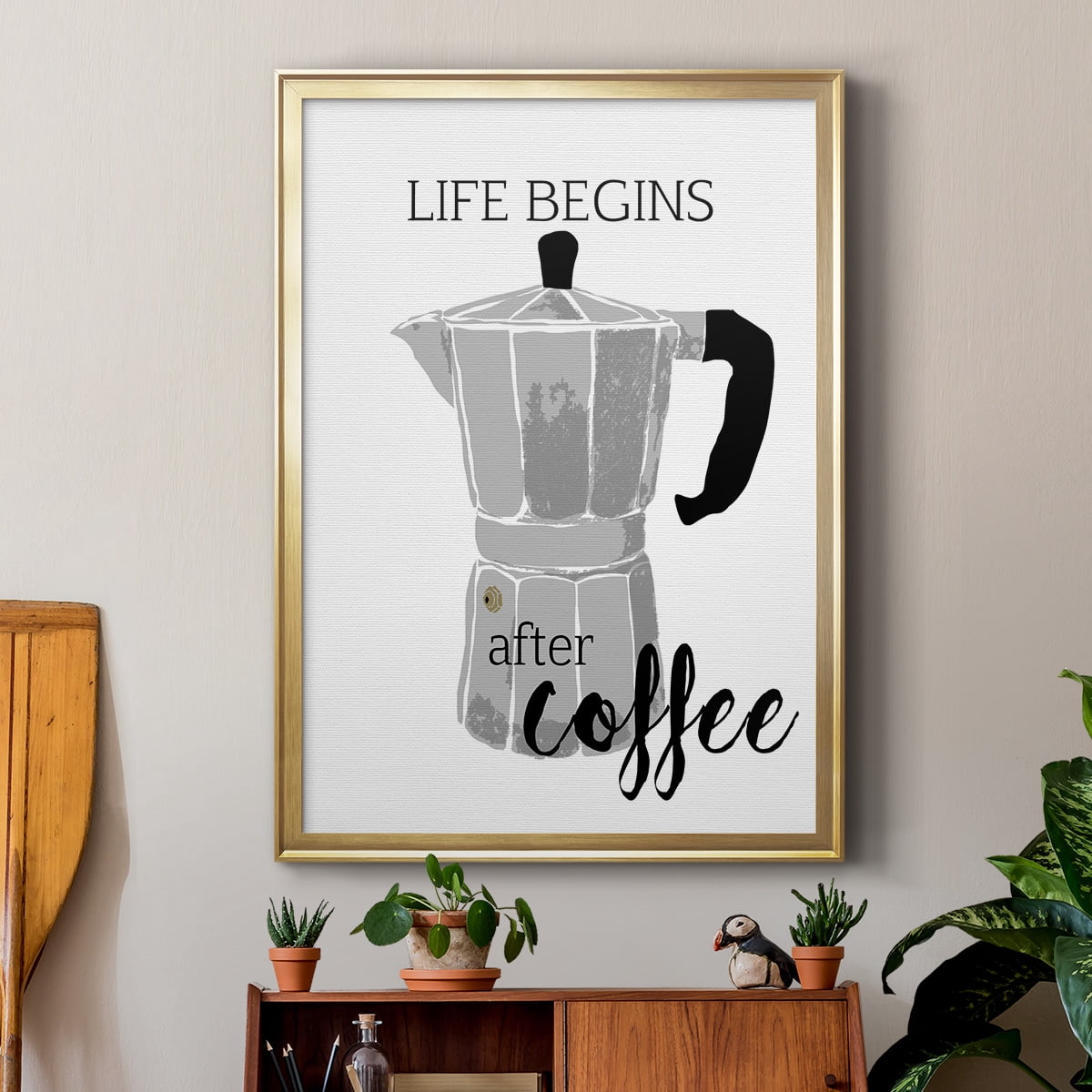 Begins After Coffee Premium Framed Print - Ready to Hang