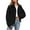 Black, variant on Fleece Jacket for Women Crop Teddy Coat Winter Warm Sherpa Jackets Cropped Full Zip Up Coats