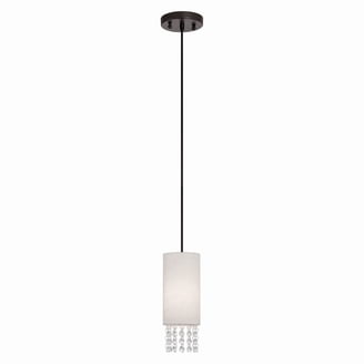 Livex Lighting Art Glass Mini Pendant | Brushed Nickel, Clear Hand-Blown Glass, 12.25" Height