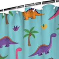 thumbnail image 3 of Light Blue Dinosaur Palm Pattern Shower Curtain 36"x72" ,Bathroom Decorative Shower Curtains Set with 12 Hooks,Modern Waterproof Washable Shower Curtain, 3 of 6