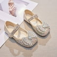 thumbnail image 2 of Otqutp Sequins Dress Sandals for Girls Kids Summer Bow Open Toe Shoes Toddler Baptism Shoes Soft Sole Light Loafers Casual, 2 of 9