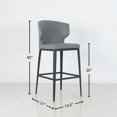 thumbnail image 2 of Cabo Contract Grade Upholstered Wingback Bar Stool (26-inch/ 29-inch), 2 of 2
