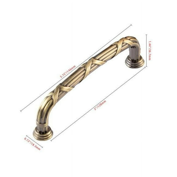 HW444AB Cabinet Pull, 5 in. Center to Center, Antique Brass - Pack of 25