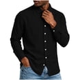 thumbnail image 5 of Purcolt Mens Cotton Linen Button Down Shirts Fall Long Sleeve Fitted Tops Lightweight Casual Gauze Shirts with Pockets, 5 of 8