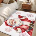 thumbnail image 4 of 2.7'x5' Area Rugs, Red Santa Christmas Indoor Outdoor Area Rug for Living Room Bedroom, Xmas Snowflake Watercolor Washable Bathroom Rugs Kitchen Floor Carpet Mats Home Decor Aesthetic, 4 of 8
