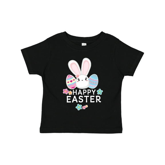 Inktastic Happy Easter with Bunny Head and Easter Eggs Boys or Girls Toddler T-Shirt