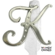 Gloria Duchin Silvertone Initial with Swarovski Crystals