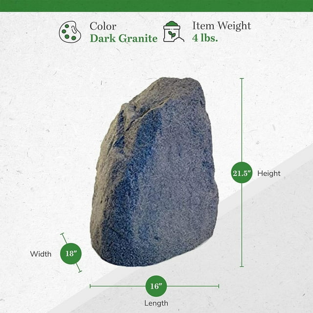 Algreen Receptacle Outdoor Rock Cover Decorative Garden Accent, Warm Gray