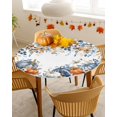thumbnail image 4 of Round Fitted Tablecloths Autumn Pastoral Pumpkin Sunflower Waterproof Table Cover for Kitchen Dining Party Decor Fall Eucalyptus Leaves,45"-54", 4 of 6
