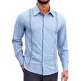 thumbnail image 2 of SOOMLON Long Sleeve Button up Shirts for Men Big and Tall Lapel Dress Shirt Casual Linen Tops Fall Fashion Clothes, 2 of 9