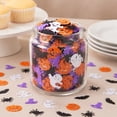 thumbnail image 4 of 100Pcs Multi Style Confetti, Halloween Party Confetti Multi Style Spider Pumpkin Bat Ghost Witch Hat Table Scatter Sequins DIY Epoxy Resin Craft Supplies Holiday Dinner Background Decorations, A, 4 of 7