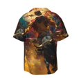thumbnail image 5 of Lafuoo Colorful Bull Western Man Pattern Men's Cuban Collar Short Sleeve Shirt, Button-Down Resort Beach Pocket Shirt-XX-Large, 5 of 6