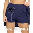 thumbnail image 5 of Women's Pleated Tennis Skirt Double Ruffle Golf Skirts for Women Skort with Pockets Tummy Control Athletic, 5 of 8