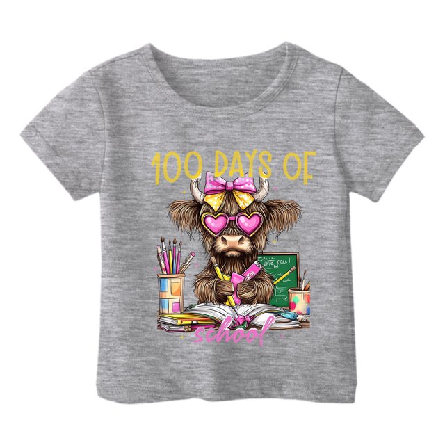 Blouse Fille Tout-Petit 5t Manches Longues Chemises Filles Garçon et Fille Mode Décontractée Imprimé Col Rond T-Shirt Manches Courtes Ample