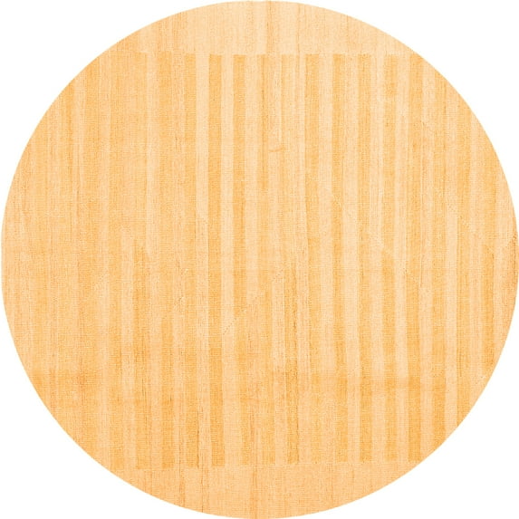 Ahgly Company Indoor Round Abstract Orange Contemporary Area Rugs, 8' Round