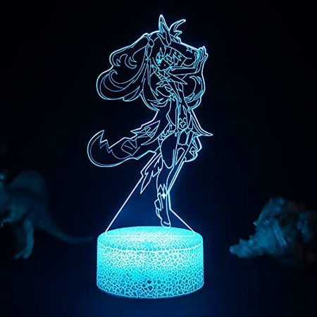 

AVEKI-3D Anime Models Statues Lamp Genshin Impact Figure Action LED Illusion Night Light with Remote Control-16 Color.KHB46
