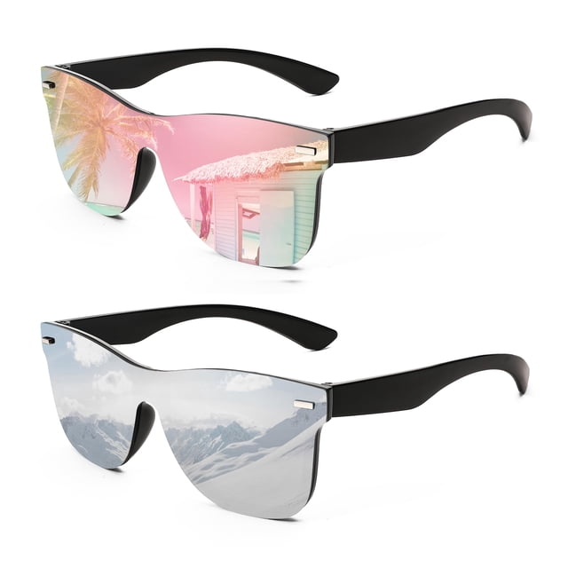 Gafas de Sol FEISEDY B4114 con Lente Espejada y Protección UV400 para Mujer y Hombre