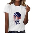 thumbnail image 4 of Camisetas de Manga Corta para las Mujeres, Blusa de Manga Corta de la Moda Del Día de la Independencia Hecha de Poliéster Cómodo para la Primavera Verano, Blusas de Manga Corta para las Mujeres, 4 of 7