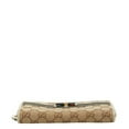 thumbnail image 3 of Pre-Owned Gucci GG Canvas Sherry Line Ribbon Round Zip Long Wallet 257003 Beige... (Good), 3 of 11