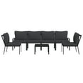 thumbnail image 2 of vidaXL 7 Piece Patio Lounge Set with Gray Cushions Steel, 2 of 11