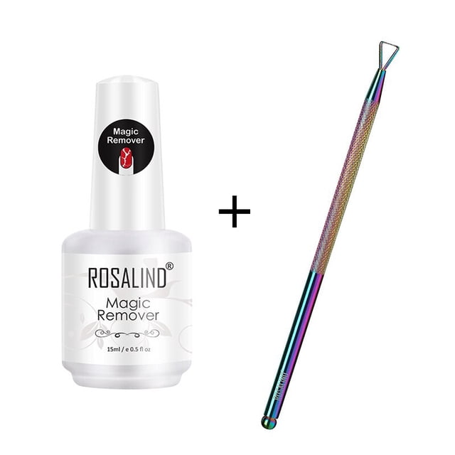ROSALIND Magic Nail Polish Remover 10ML/15ML Gel Soak Off Cleaner UV Gel Polish Delete Matt Primer Base Top Coat Gel Remover Tan Jianjun unisex