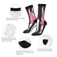 thumbnail image 3 of Logiee Ribbon Breast Cancer Awareness Print Adult Socks for Men & Women,Calf Socks, Ankle Socks,Boots Socks,Breathable Casual Sock,Unisex Crew Socks, 3 of 6