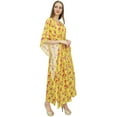 thumbnail image 3 of Bimba Women's Yellow Floral Printed Beach Long Coverup Maxi Dress Caftan-4, 3 of 5