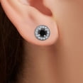 thumbnail image 3 of Natalia Drake 1.50 - 2 Cttw Black Diamond Halo Stud Earrings for Women in Rhodium Plated Sterling Silver, 3 of 6