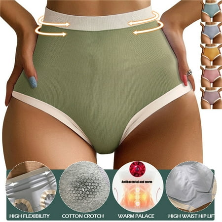 

3Pcs Tummy Control Shapewear Panties for Women High Waist Cotton Underwear Brief Panty Seamless Plus Size