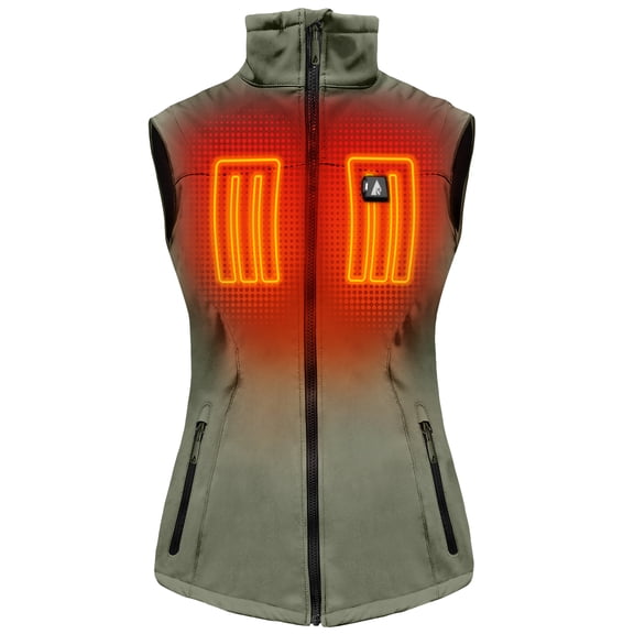 ActionHeat Women's 5V Battery Heated Softshell Vest- Lichen Green
