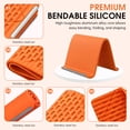 thumbnail image 5 of Universal Flexible Silicone & Aluminum Phone Stand, Bendable Rollable Foldable Design, Wrap Around Mount Holder for Laptop, Desk, Bed and Travel, Orange, 4x7.8in, 5 of 9