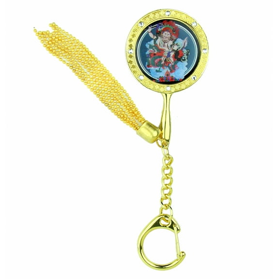 Feng Shui White Dzambala Mirror Amulet Keychain