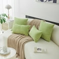 thumbnail image 4 of Corduroy Pillow Covers Striped Decorative Throw Pillow Covers Cushion Case with Hidden Zipper for Home Couch/Bedroom Decor, Soft Cozy Solid Rectangular, 2 Pieces (22"x22", Green), 4 of 8