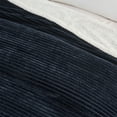 thumbnail image 3 of Ribbed Plush Sherpa Reversible Throw Blanket (King, Navy), 3 of 6