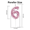 thumbnail image 2 of Pink number 6 candle, 6 birthday candle, Birthday Number Candles are suitable for weddings, anniversaries and birthday celebrations of digital candle cake topper decoration supplies., 2 of 6