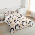 thumbnail image 3 of Manfei Cute Penguin Print Bedding Comforter Set, Kawaii Cartoon Wildlife Twin Comforter Sets, Teen Boy Girl Kid Bedding Set, Breathable Home Decor, 2pcs, 3 of 8