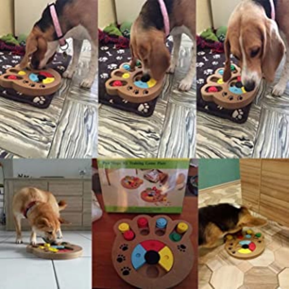 Dsseng Dog Educational Toys Puppy Foraging Food Wooden Bone Paw Shape Puzzle Toy Pets Training Supplies Cat Interactive Toy