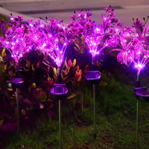 Aidoshy Solar Energy Lamp, Ground Inserted Lamp, Courtyard Lamp, Balcony Atmosphere Lamp Floral Sway Light Solar Light,Solar Sway Lights, Sway With The Wind,Solar Street Lights Outdoor